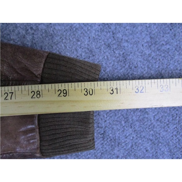 Vintage GIII Brown Leather Bomber Jacket - Picture 9 of 9